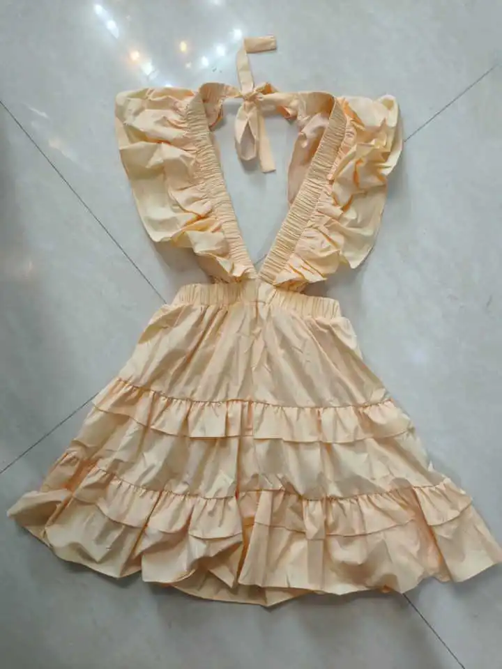 

DEAT 2021 New Summer Fashion Women Clothes Ruffles Pullover High Waist A-line Pullover Sexy Dresses Female Tide WS70201L