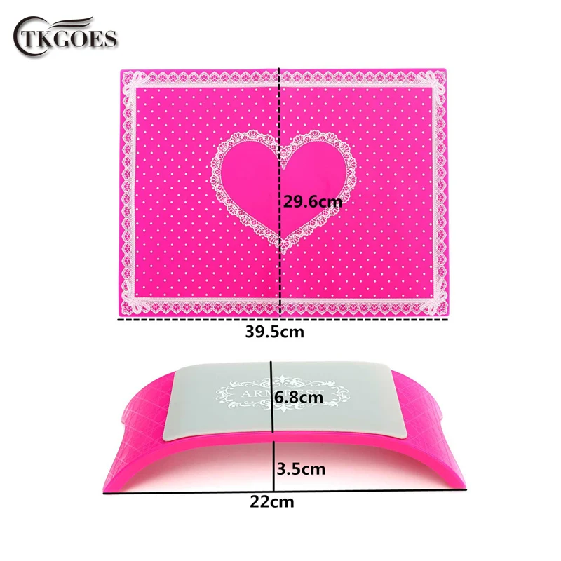TKGOES 1 Set Arm Rest Silicone Mat Plastic Pillow Hand Holder Table Pad Foldable Washable Salon Manicure Tools | Красота и здоровье