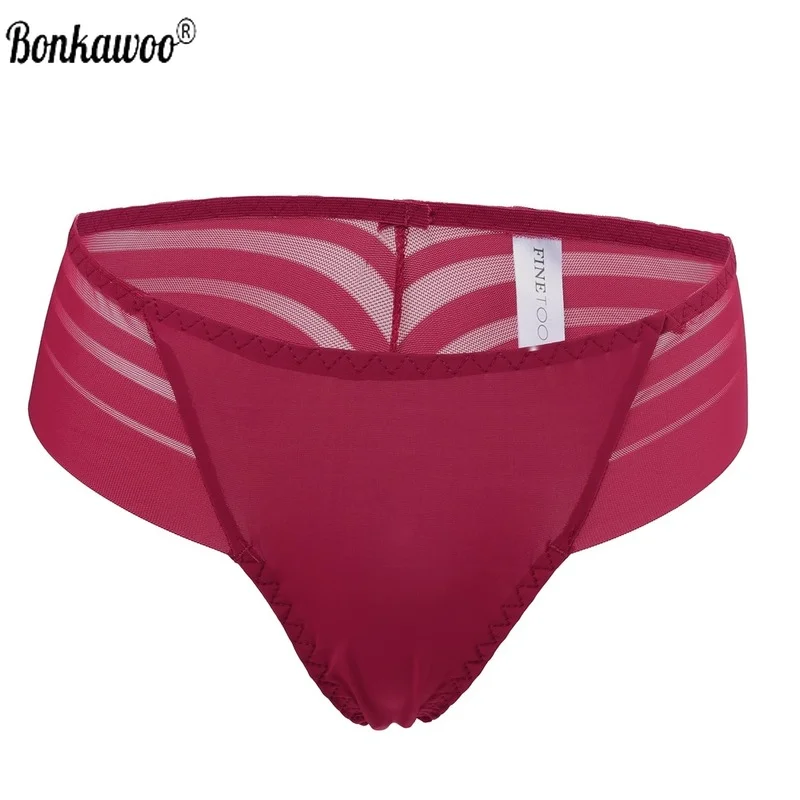 2 шт./компл. Bonkawoo женские стринги трусики Прозрачное нижнее белье бикини для