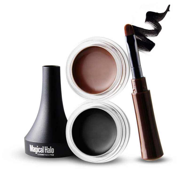 Натуральный гелевый крем для подводки глаз с кисточкой водостойкий макияж