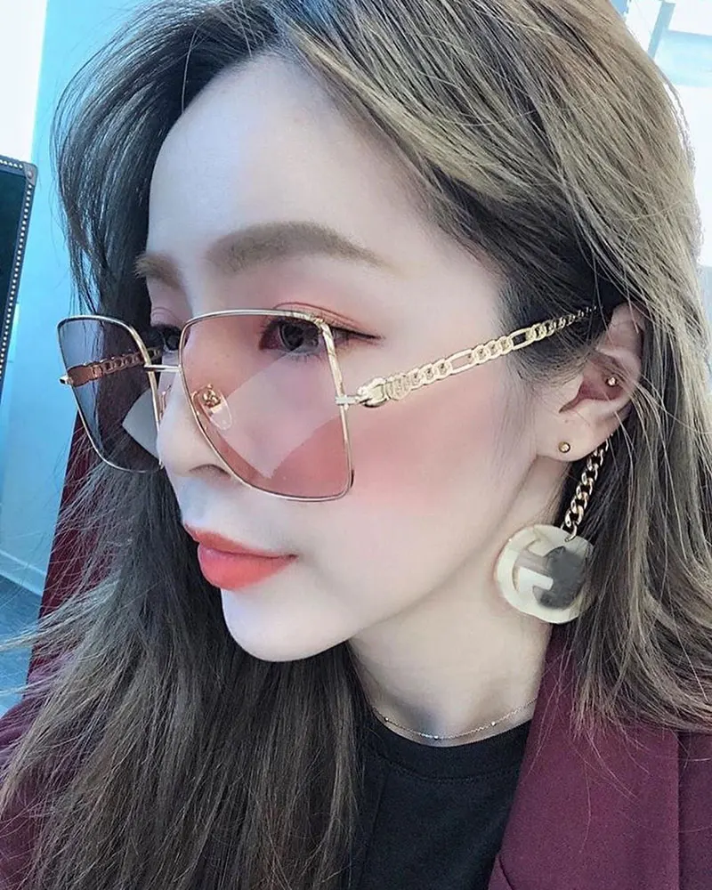 

Fashion Men and women Acetate Tassel Earrings Sunglasses Luxury GG0724s UV400 Ladies Eyeglasses Eyeware With Original Box