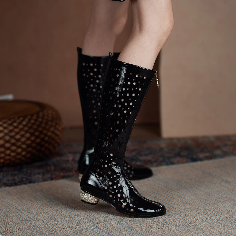 

2021 New summer knee high boots woman Comfortable Sandals Sexy low Stage Heels casual party Shoes woman large size 34-44