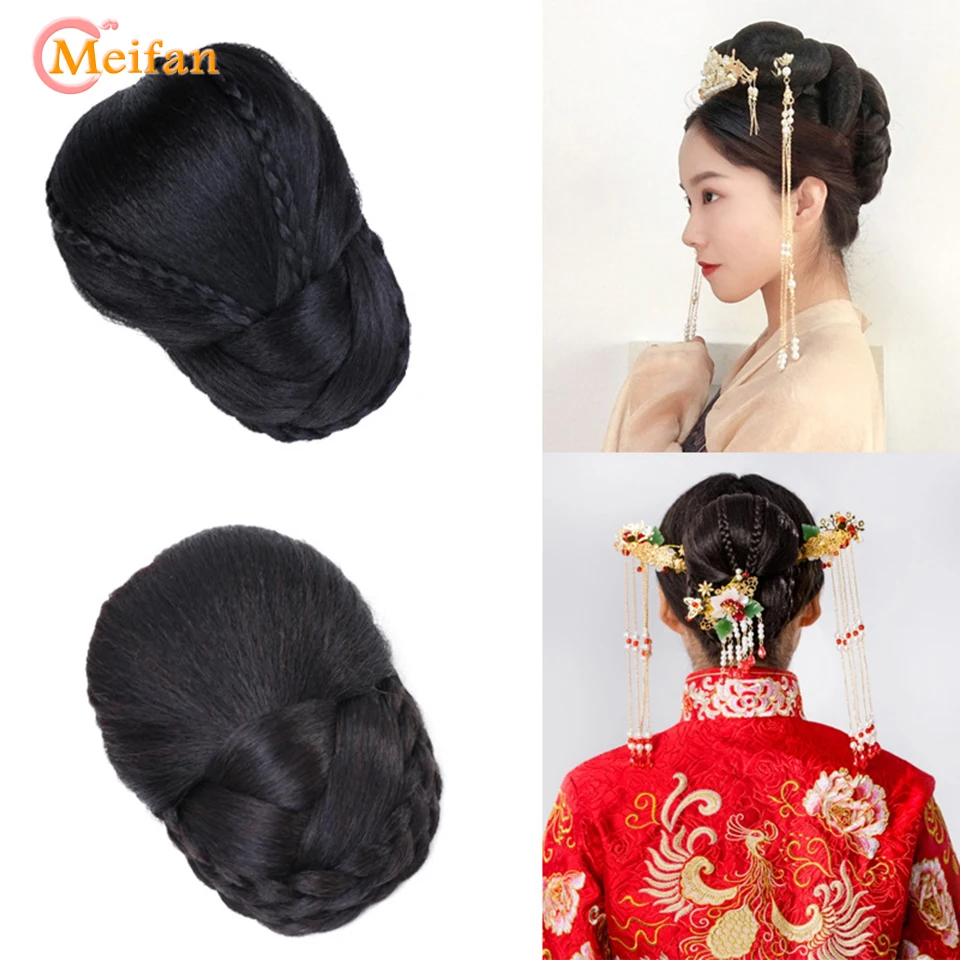 MEIFAN женский ханьфу старинный китайский костюм синтетический парик шиньон