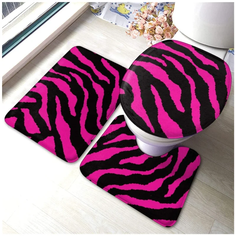 

Carpet mat 3 pieces non-slip bathroom rug coarse pile shower mat washing machine can be washed for living room office home