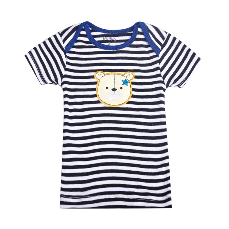 Футболка с коротким рукавом для младенцев на возраст 0 24 месяца 3 шт./лот|Тройники|