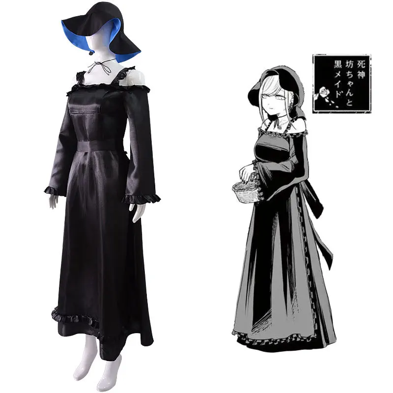 

The Duke of Death and His Maid Cosplay Costume Anime Alice Lendrott Dress Hat Shinigami Bocchan to Kuro Maid Earrings Necklace