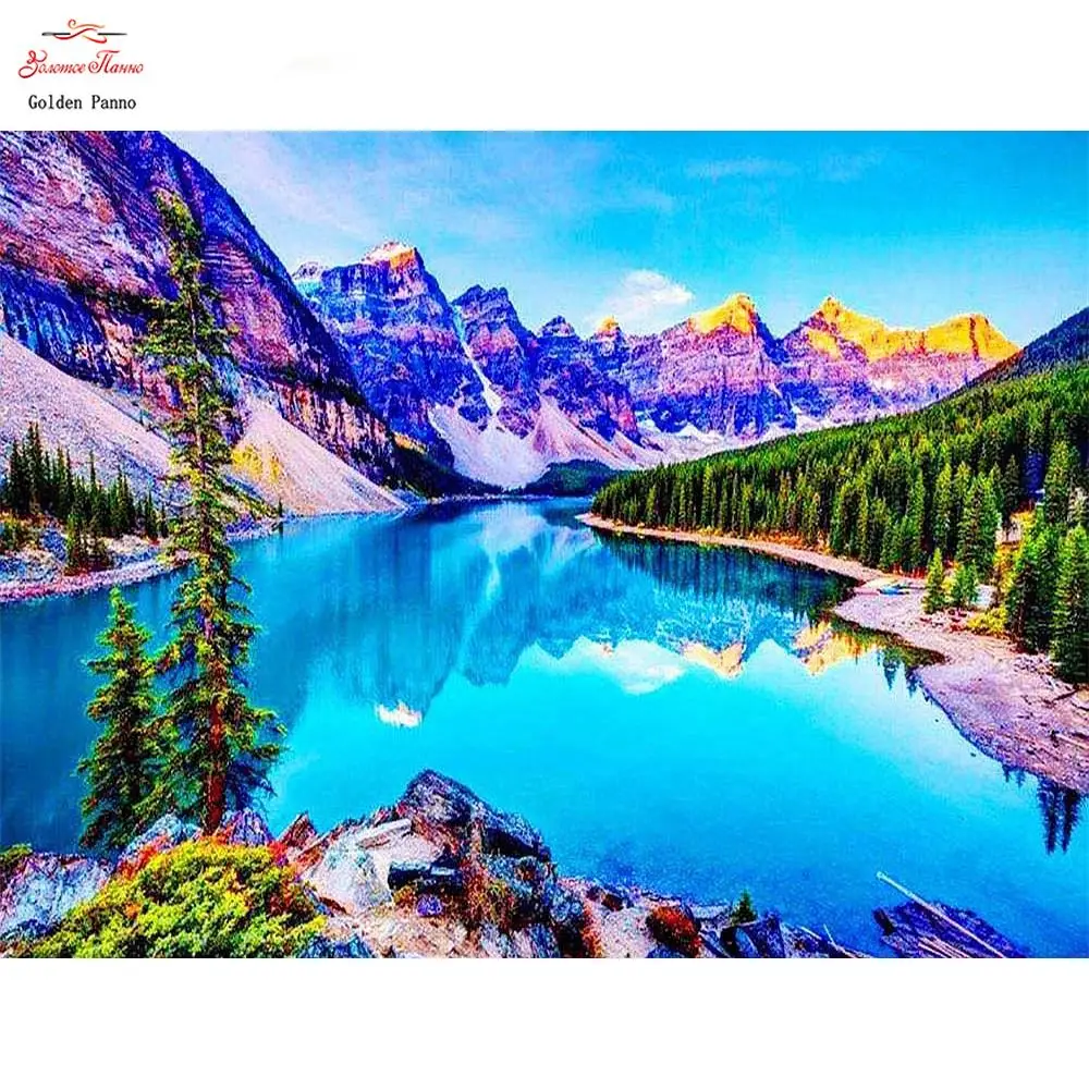 Diamond Painting Scenery 5D Full Square Cross Stitch Home Decor Diamond Embroidery Mountain Landscape Mosaic