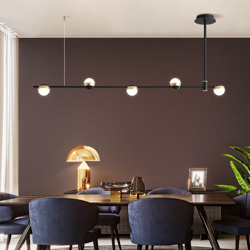

Modern LED Chandelier Minimalist Dining Postmodern Light Luxury Bar Lamp Nordic Lamp Designer Long Dining Table Dining Room Lamp