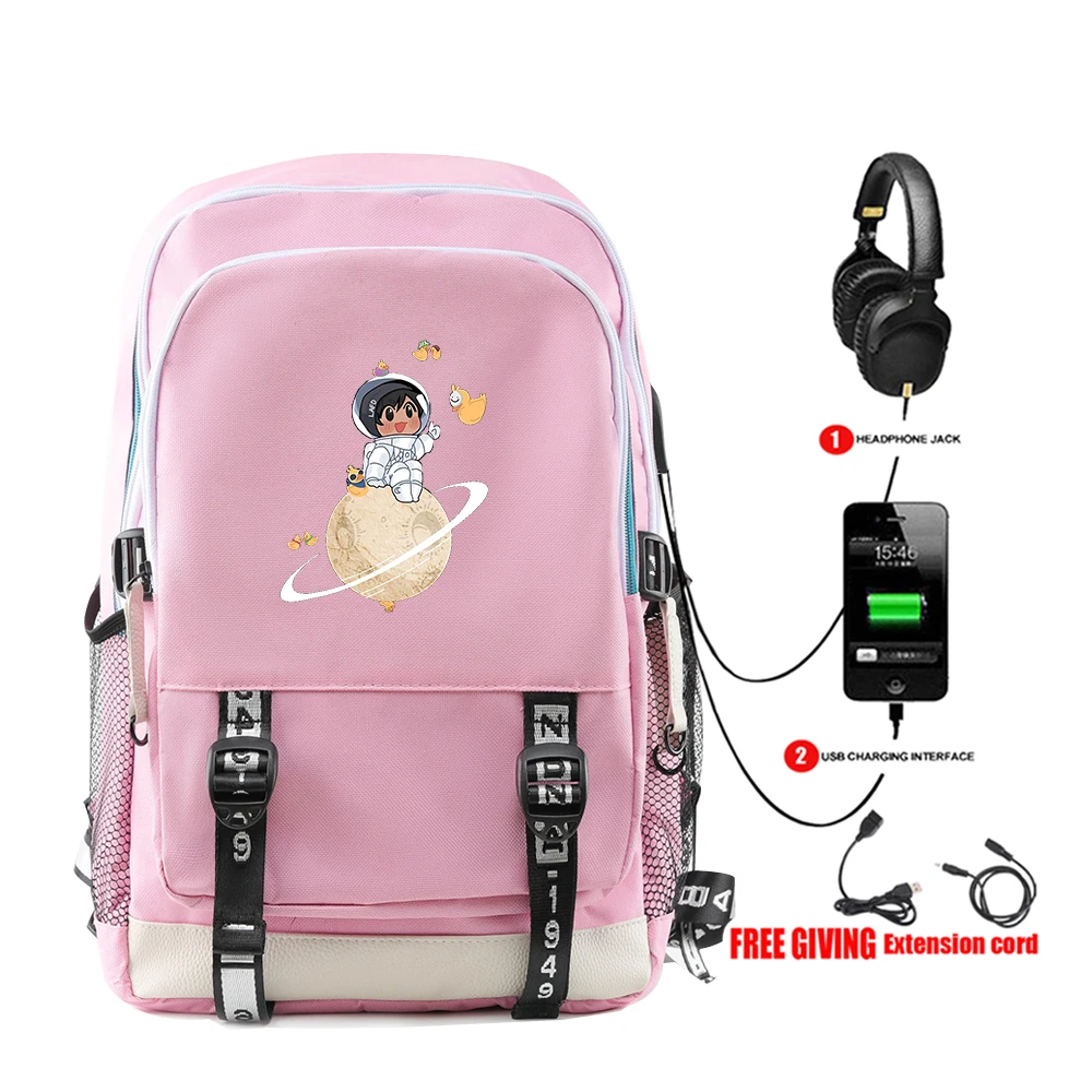 

Quackity 2D Sakura Cartoon Cartoon Large Capacity Student Schoolbag