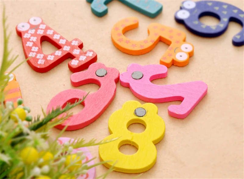 10 шт./компл. Детские цифры магниты на холодильник фигурки математика деревянные