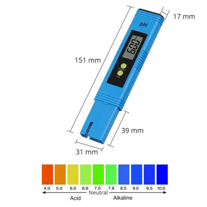 Digital Electric PH Meter LCD Tester hydroponics Home laboratory Aquarium Water Monitor 15.1x3.1x 1.7cm 0.00-14.00pH Testing Pen |