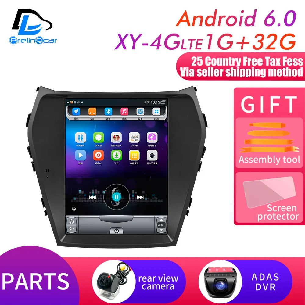 XY-4G 1G32G DVR 64 г ПЗУ вертикальный экран android gps Мультимедиа Видео Радио плеер в тире для hyundai IX45 сатана fe автомобильный навигатор стерео - Цвет: XY-4G 1G32G DVR