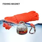 Супер спасательный неодимовый магнит, 120 кг, N52, сильный поисковый магнит, магниты для рыбалки, магнитная Веревка 10 м20 м