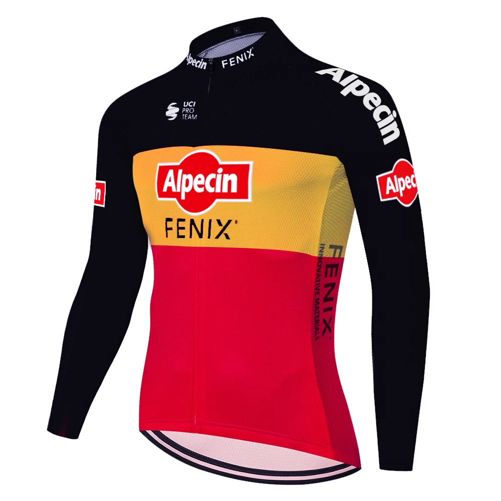 2021 команда alpecin fenix Велоспорт Джерси Лето Весна с длинным рукавом велосипедная