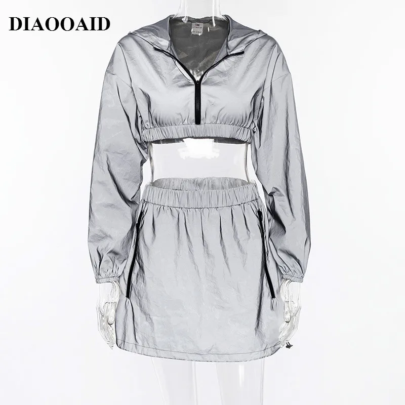 Женский Светоотражающий Комплект DIAOOAID 219 из двух предметов короткий пуловер с