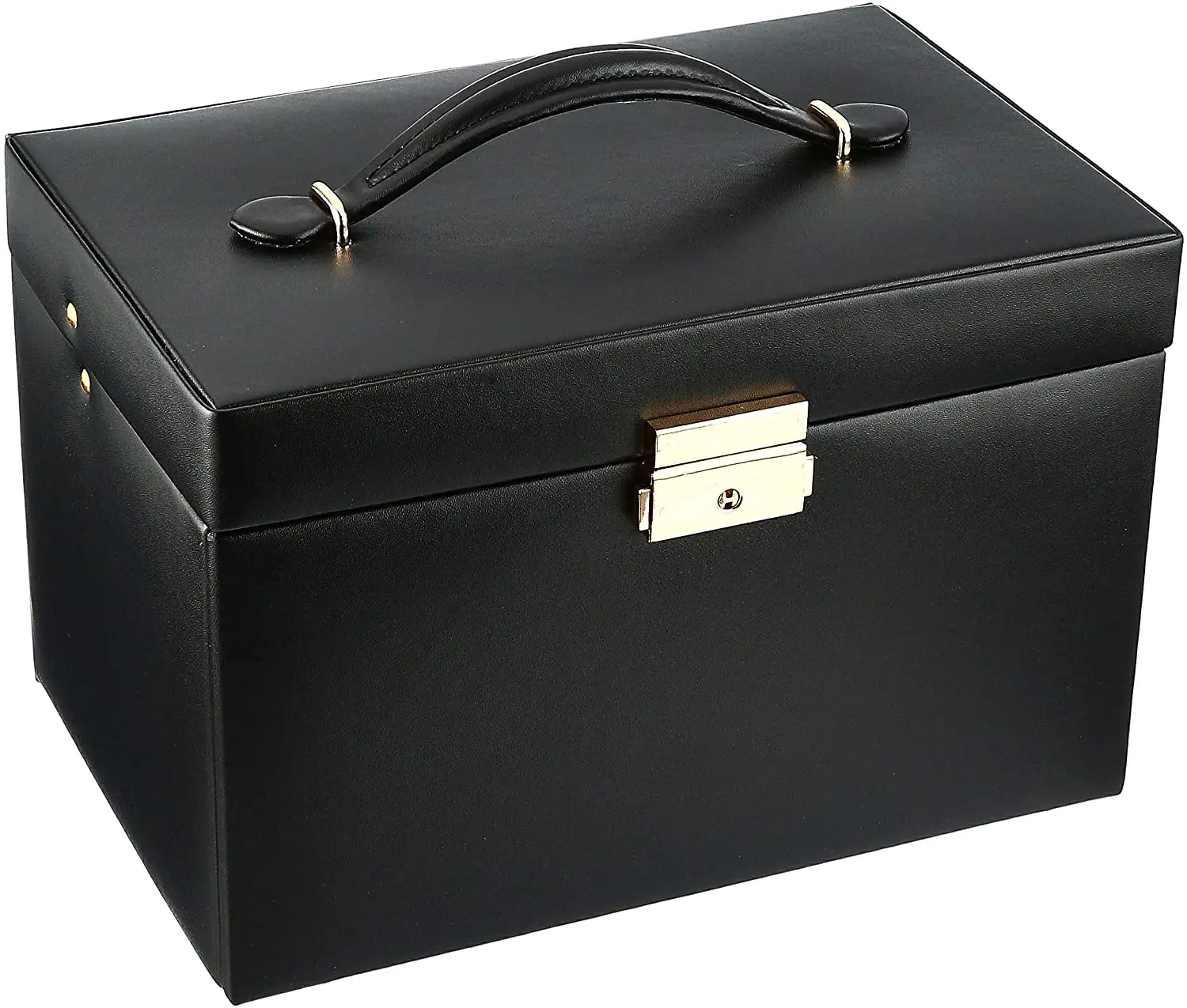 

Large Jewelry Box Black Jewelry Storage Earrings Necklaces Rings Home Goods