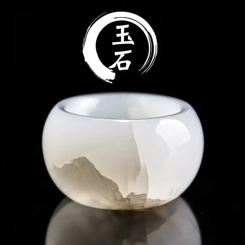

Jade Cup Master Single White Porcelain Handmade Tea Personal