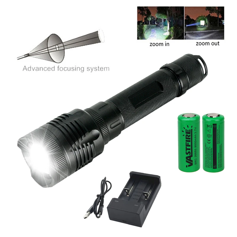 Мощный люмен XLamp XHP70.2 самый мощный светодиодный фонарик USB Zoom Torch XHP70 18650 26650