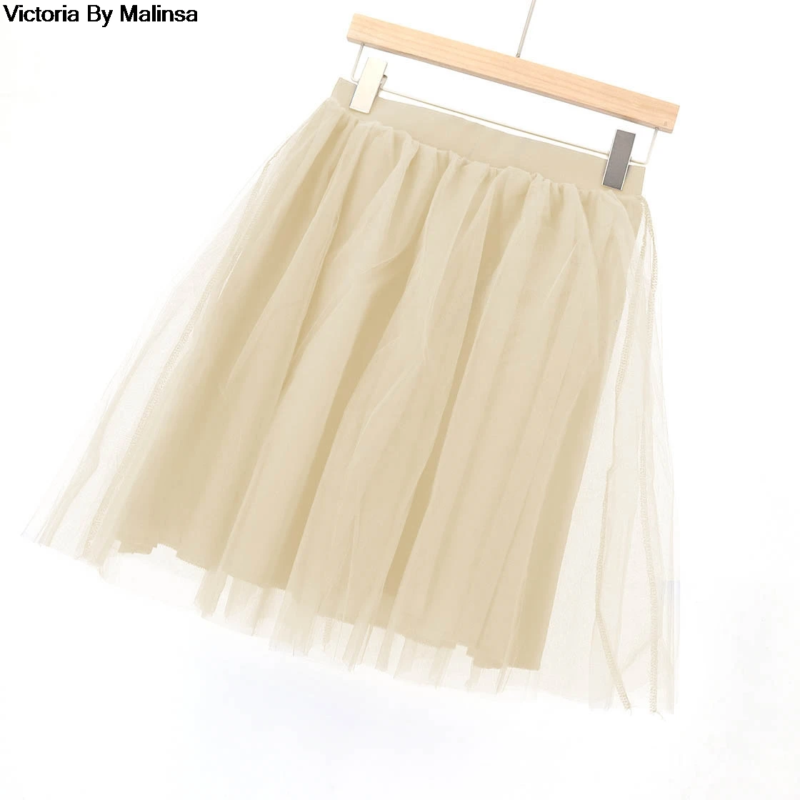 Женские сексуальные бежевые тюлевые юбки со скрытой молнией Saia Secret Custom короткие