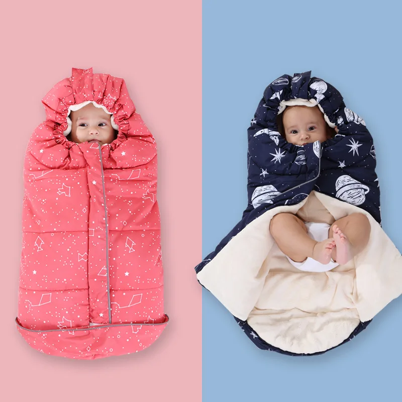 

Спальный мешок для детской коляски, утолщенный детский спальный мешок на осень и зиму, стеганое одеяло, Хлопковое одеяло с защитой от ветра