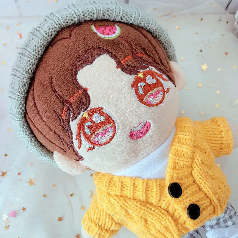 

Xiao Zhan Idol Plush Doll Clothes Suit Puppet Star Sweater Short Suit 20cm Baby Doll Dress Up Costumes