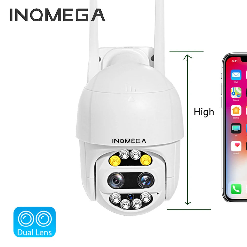 INQMEGA PTZ IP камера Wi Fi 360 15 см мини 1080P беспроводной 4 кратный зум двойной объектив для