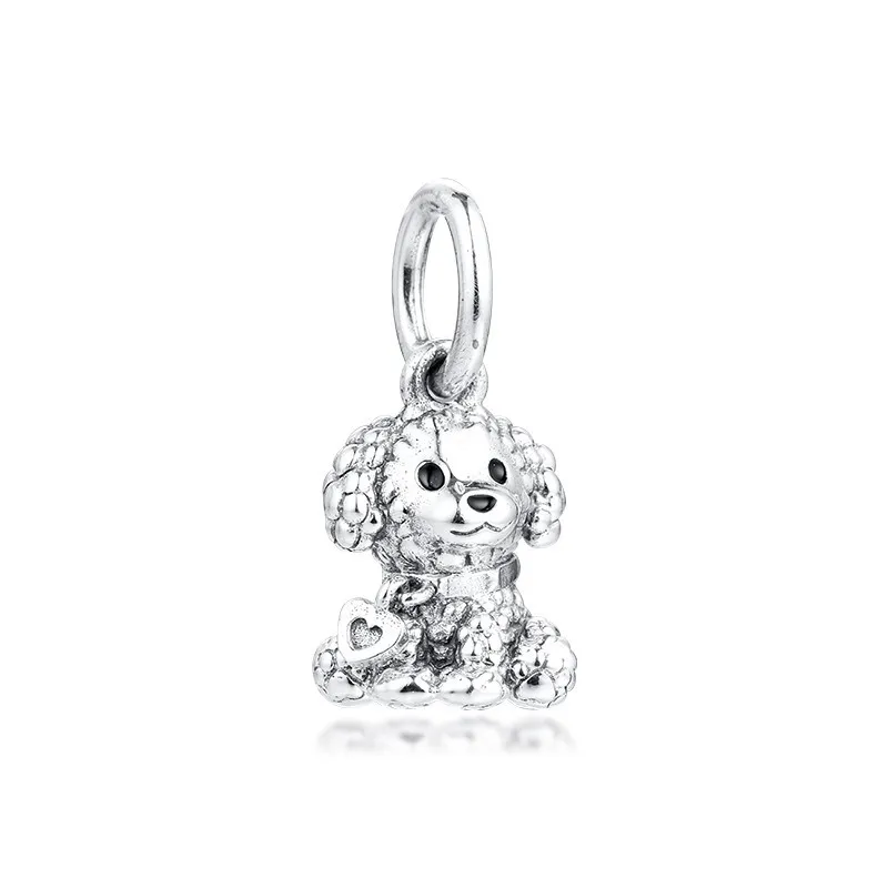 

925 Sterling Silver Beads for Jewelry Making Poodle Puppy Dog Dangle Fit Charm Bracelet & Necklace Femme 2020 Fashion Charms DIY