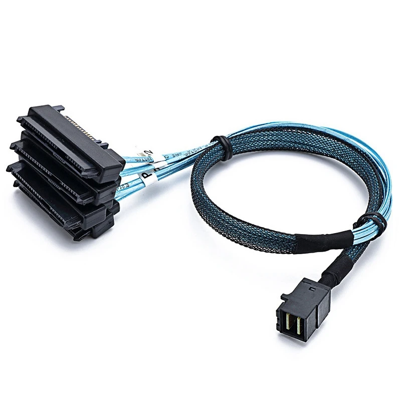 Кабель для передачи данных сервера Mini SAS SFF-8643 до 4XSFF-8482 29Pin 12 Гбит/с блоком питания