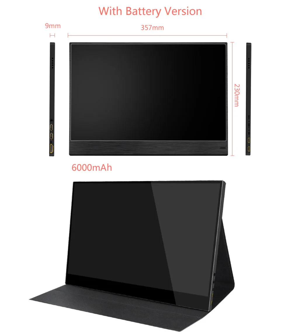 4K сенсорный 15,6 портативный монитор, 13,3 дюймов 3840x2160 ультра тонкий ips ЖК-дисплей с HDMI type C для компьютера ноутбука PS4