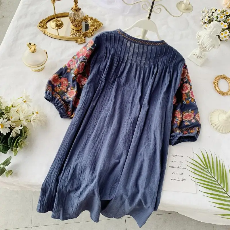 Летнее платье с цветочной вышивкой в стиле бохо женские короткие платья