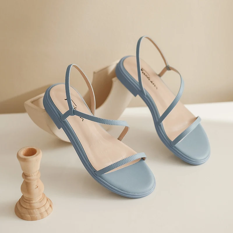 Новинка 2020 плоские уличные тапочки сандалии римские с кольцевыми ремешками