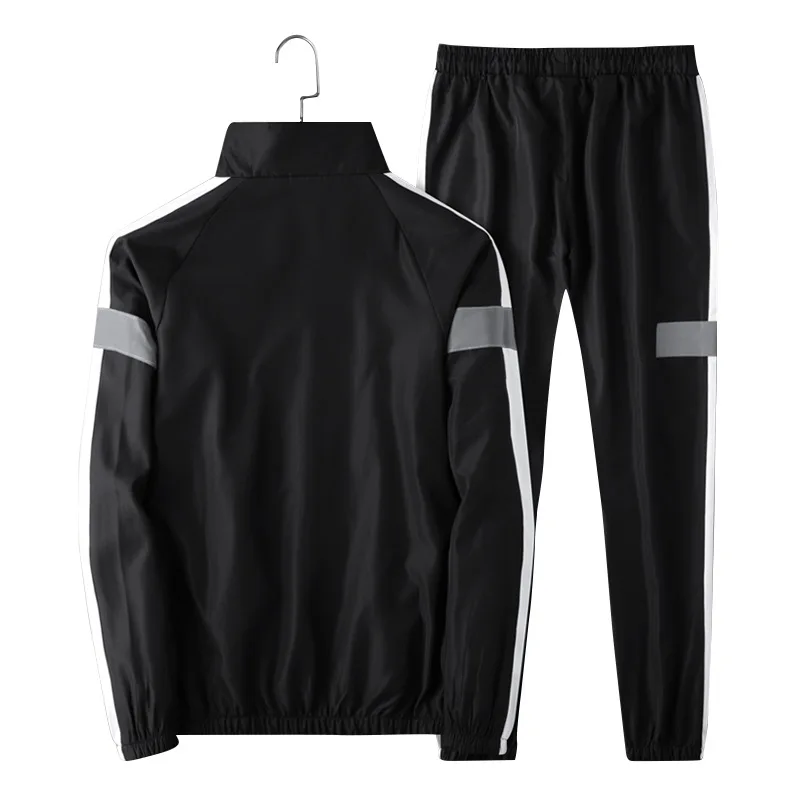 

Hip Hop Patchwork Two Piece Set for Men Clothing Sweat Suit Reflective Tracksuit Set Men Sport Suit Jackets Sweatshirts+Pants