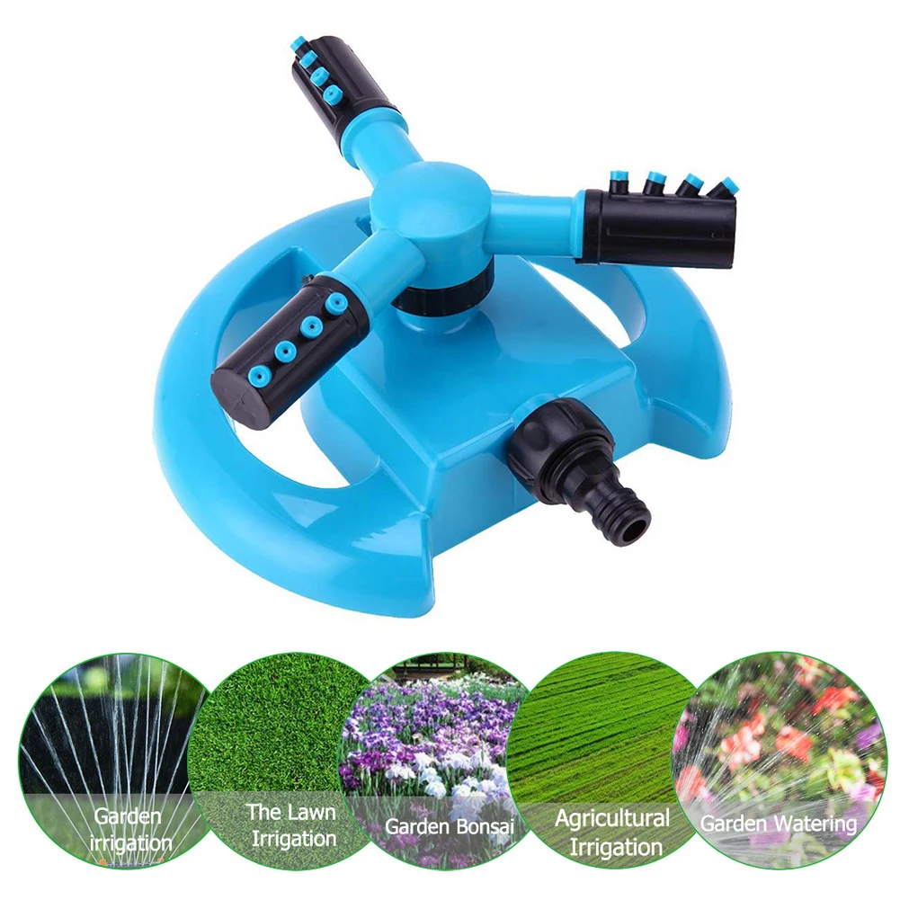 

Automatic 3 Arms Rotating Sprinkler Yard Lawn Irrigation Nozzle for Garden Grass Lawn Watering Irrigation Supplies