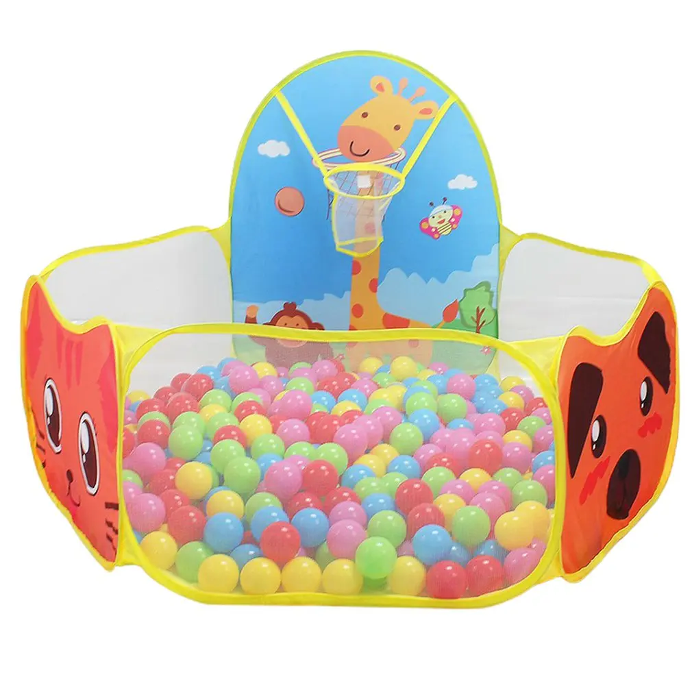 

1.2M Baby Playpen Playground Bebe Ball Pit Balls Dry Pool with Basketball Hoop Children’s Tent Park Portable Kids Balloons Toys