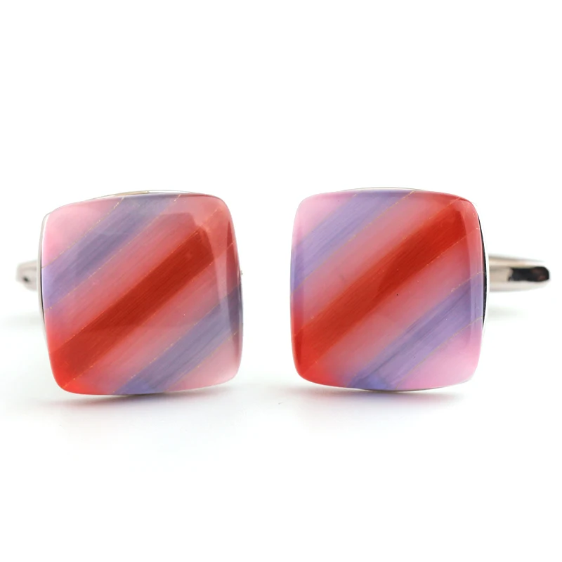 Высококачественные мужские рубашки запонки квадратные драгоценные Камни