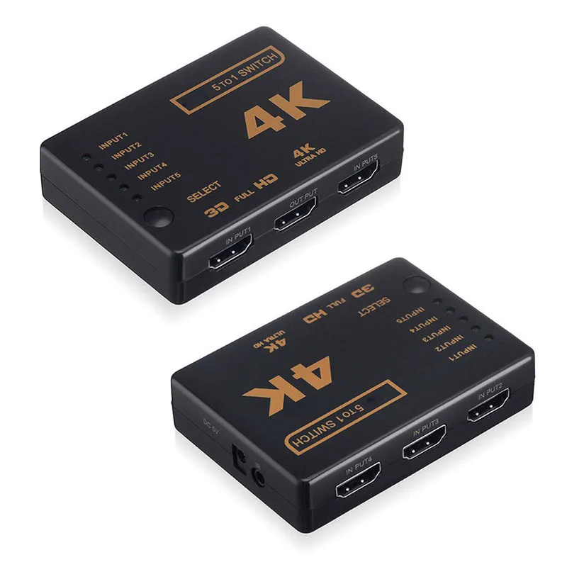 1 компл. Переключатель сплиттер 3D Выберите концентратор 4K 1080P HDMI совместимый 5