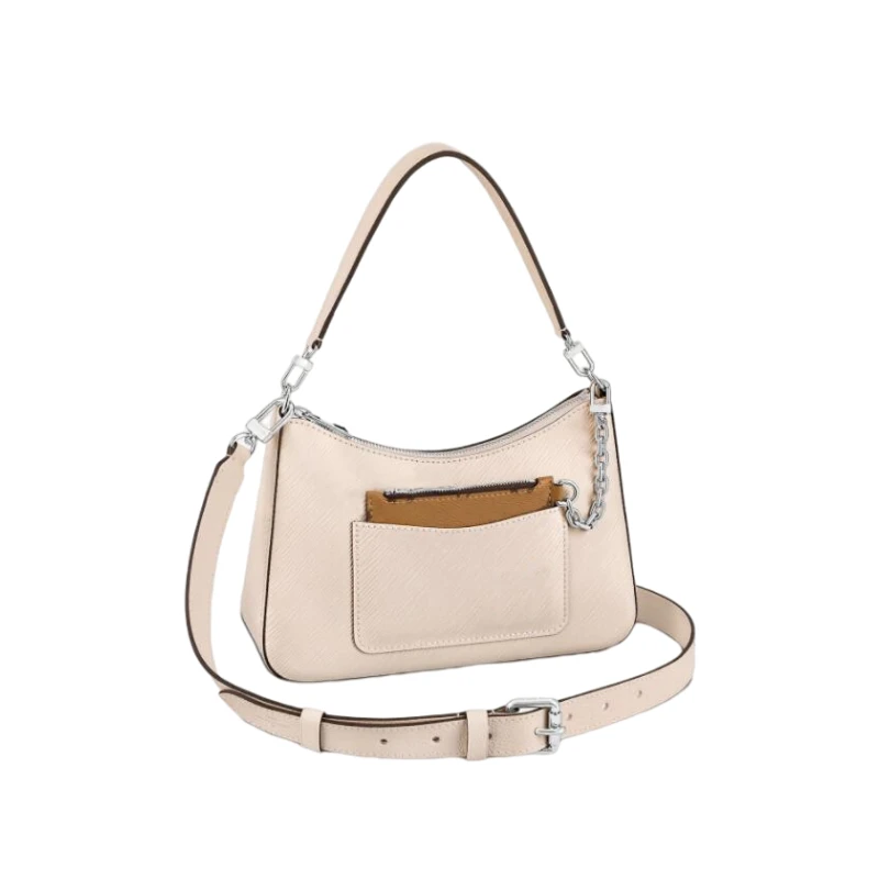 

Smooth Grained Leather Outside Pocket Metal Chains Womens Elbow Shoulder Top Handle Cross-body Bag Ladies Underarm Bags Handbag