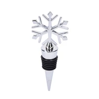 1pc christmas snowflake wine bottle stopper zinc alloy wine cork wedding favors for barware tools kitchen bar tool accessories