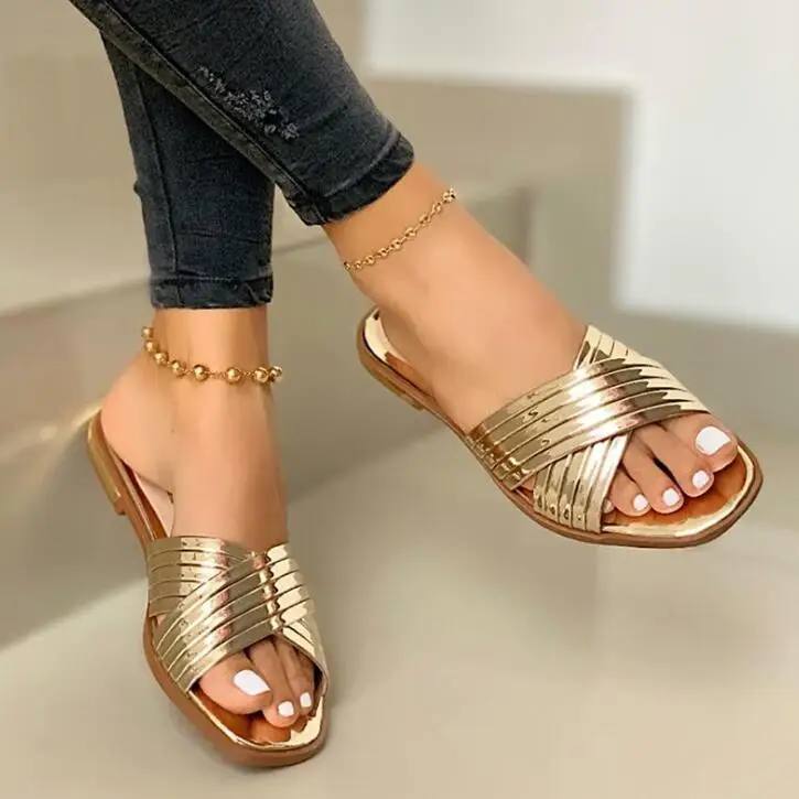 

2020 spring/summer new comfortable flat open toe casual outdoor non-slip outdoor beach slippers home durable cross ms sandals