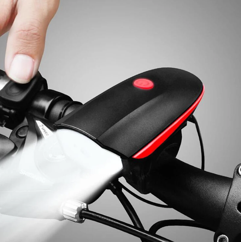 Bicycle Bell USB Charging Flashlight Waterproof Bike Horn Light Headlight Cycling Multifunction Electric 120db | Спорт и развлечения