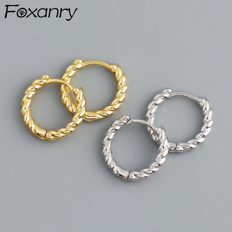 

Evimi Prevent Allergy 925 Sterling Silver Hoop Earrings Fashion Vintage Couples Simple Twist Geometric Party Jewelry Wholesale