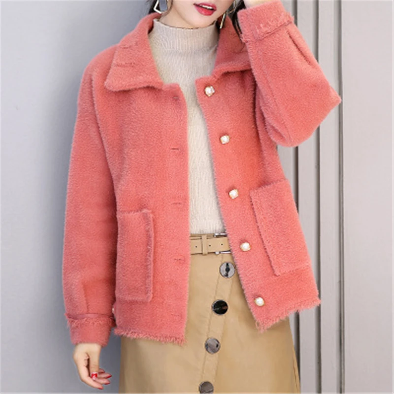 Autumn and winter women coat new women's velvet jacket easy matching slim lapels outside sweater female cardigan T581