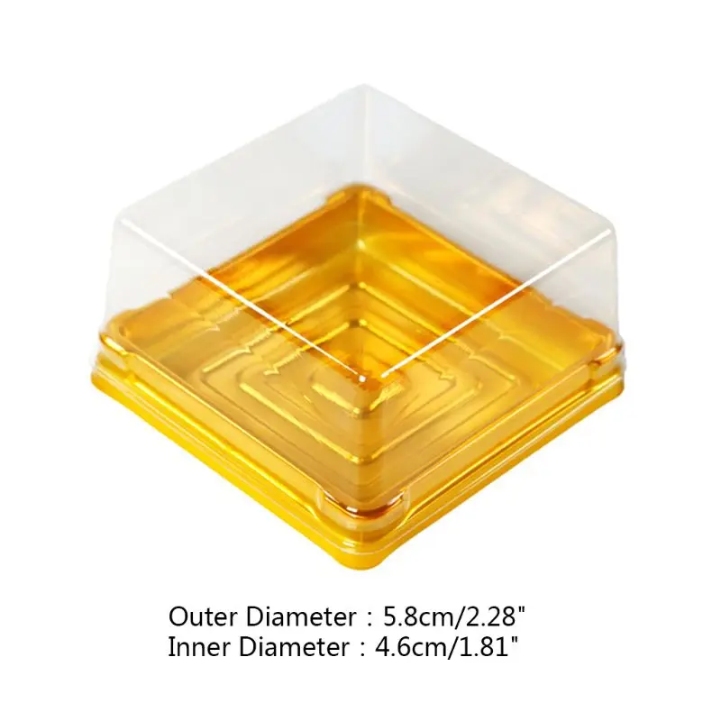 50 Pcs Mini Square Moon Cake Container Wedding Party Favor Boxes 50g Mooncake