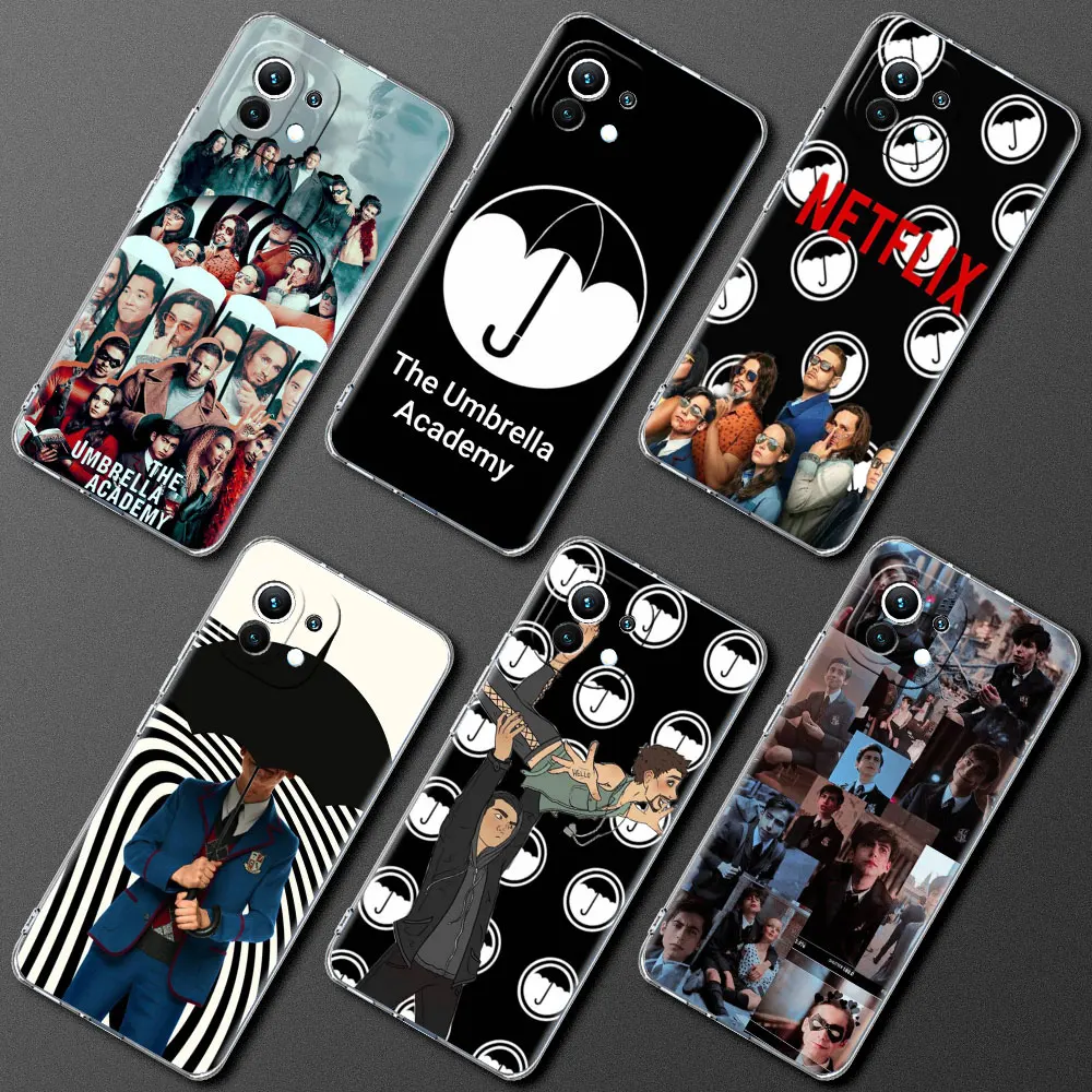 

Clear Case For Xiaomi Mi Poco X3 NFC 10T Pro M3 Note 10 Lite 9T F3 Shockproof Soft Silicone Phone Cover The Umbrella Academy Cas