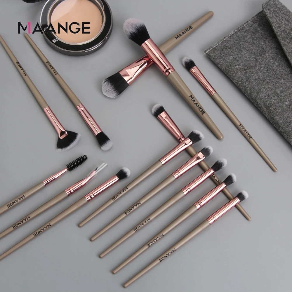 Набор кистей для макияжа MAANGE Pro кисточки тени Пудра основа растушевки подводки