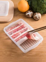 plastic sealed refrigerator with lid thin cut meat crisper refrigerator fish and seafood frozen storage box