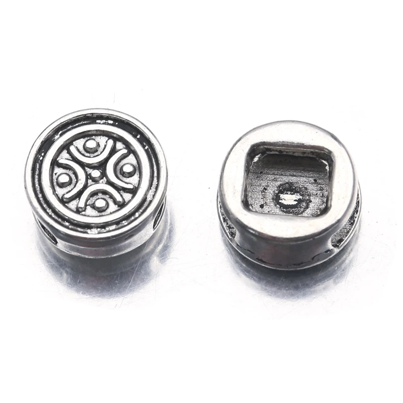 Круглые бусины-разделители из тибетского серебра 20 шт./лот для плоского кожаного