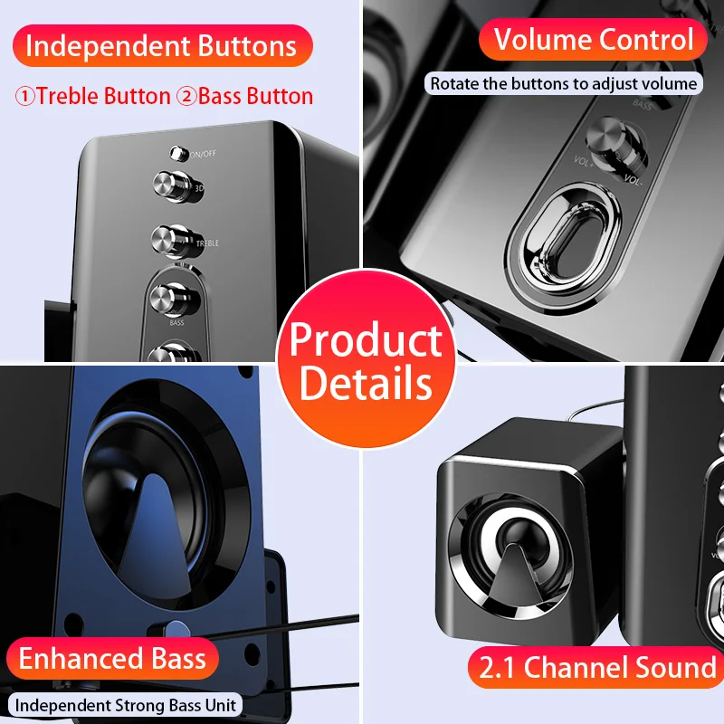 

Home Theatre System Bluetooth Speaker Altavoces Cinema Bleutooth Speakers Bocinas Sound Caixa De Som Para PC Computer Desktop