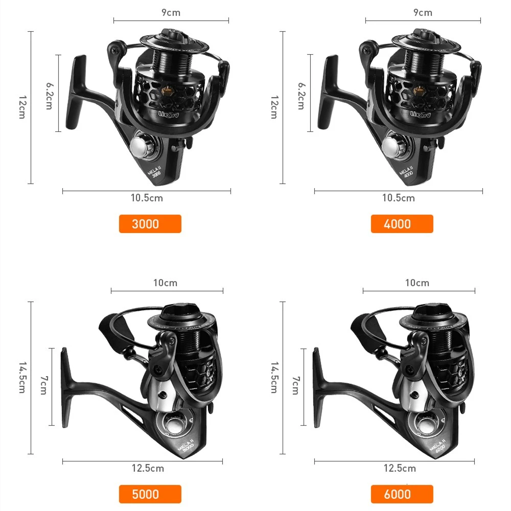 Спиннинговая катушка металлическая с гладким подшипником 1000 2000 3000 4000 5000 6000