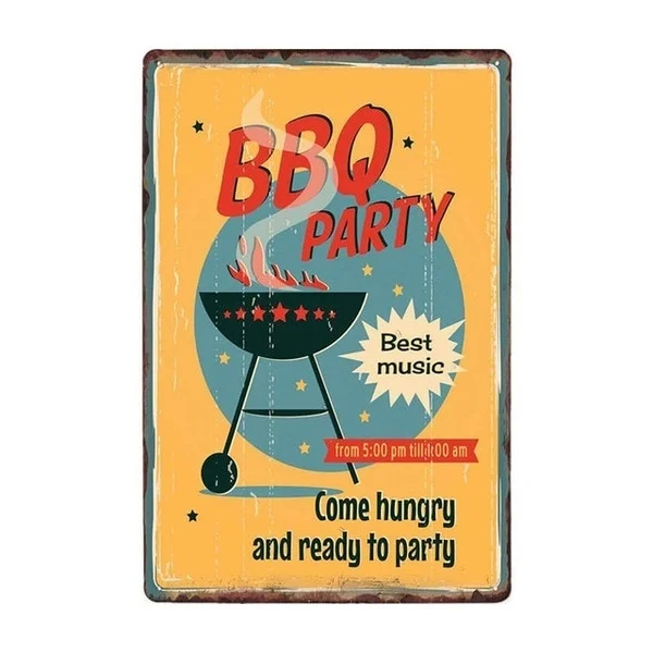 

DAD'S BBQ Tin Signs Vintage Metal Plaques Wall Poster Decorative Plates Bar Decoration Farmhouse Decor 20x30cm